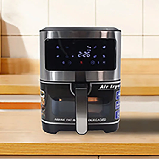 Air Fryer 6L 1400W - Freidora de Aire Inteligente con Ventana Transparente y Circulación 360°