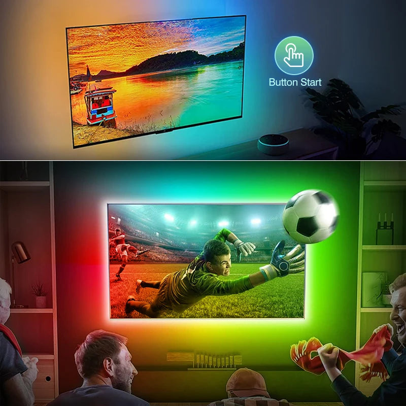 TV Ambient Backlight 40-85" | Sync Box LED Light Strip 4K HDMI 2.0 | Iluminación Ambiental