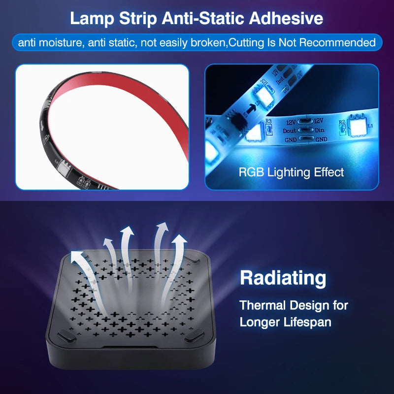 TV Ambient Backlight 40-85" | Sync Box LED Light Strip 4K HDMI 2.0 | Iluminación Ambiental